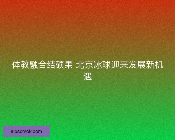 体教融合结硕果 北京冰球迎来发展新机遇