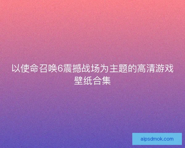 以使命召唤6震撼战场为主题的高清游戏壁纸合集